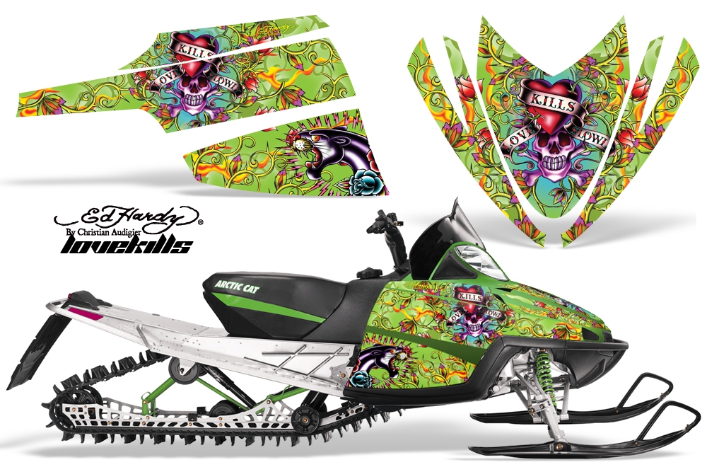 Arctic Cat M Series Graphics Kit EH LOVEKILLS GREEN